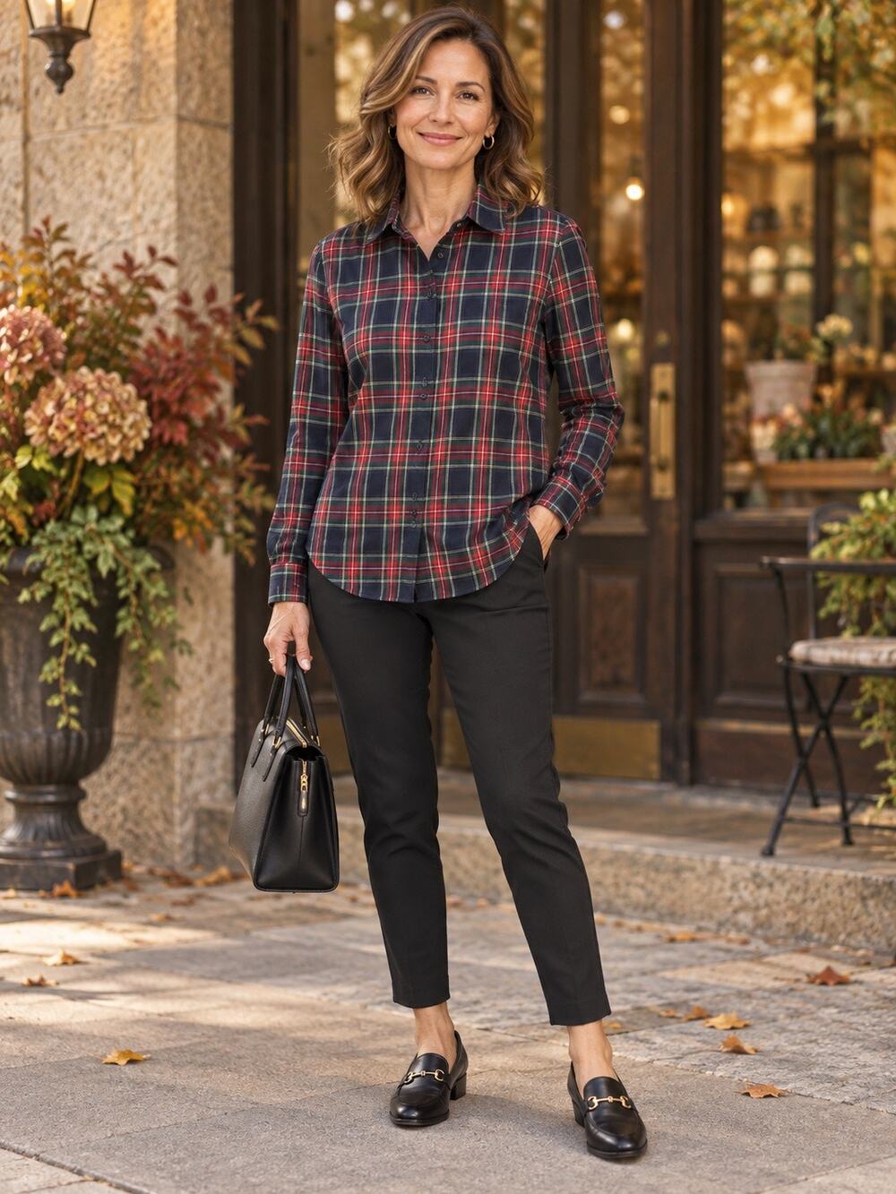 Lauren Ralph Lauren Shirt Womens PS Petite Small Tartan Plaid Cotton Button Up